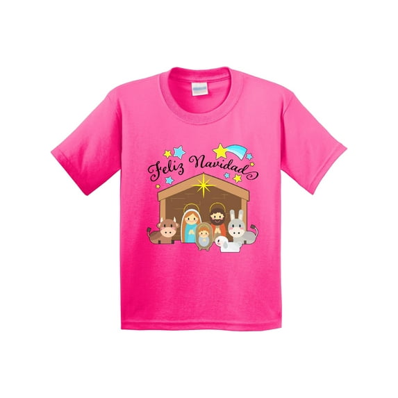 Inktastic Feliz Navidad Cute Nativity Scene Youth T-Shirt