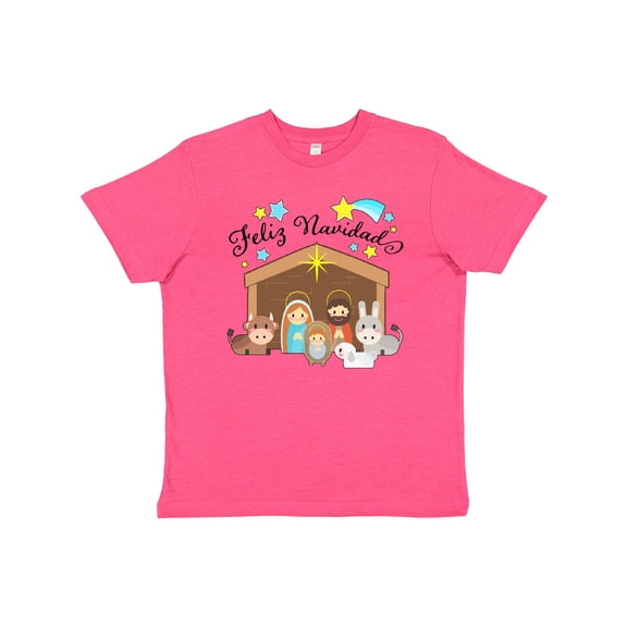 Inktastic Feliz Navidad Cute Nativity Scene Youth T-Shirt
