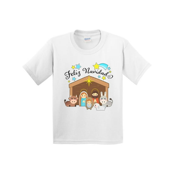 Inktastic Feliz Navidad Cute Nativity Scene Youth T-Shirt
