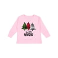 thumbnail image 1 of Inktastic Feliz Navidad Plaid Trees Boys or Girls Long Sleeve Toddler T-Shirt, 1 of 5