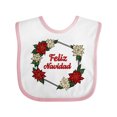 thumbnail image 1 of Inktastic Feliz Navidad Poinsettia Boys or Girls Baby Bib, 1 of 4
