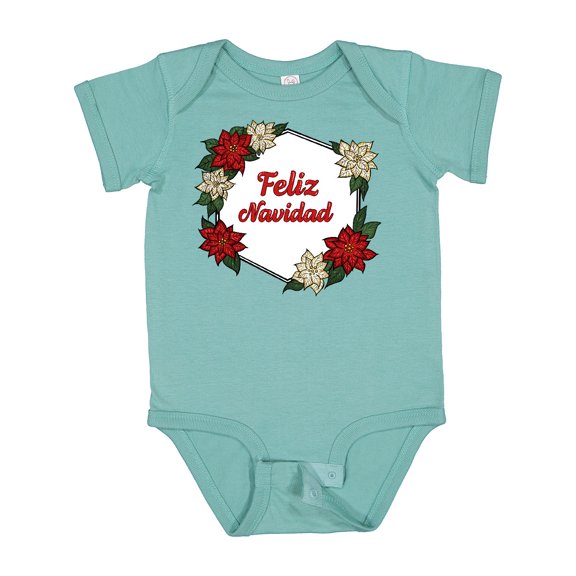 Inktastic Feliz Navidad Poinsettia Boys or Girls Baby Bodysuit