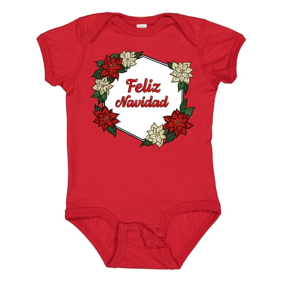 Inktastic Feliz Navidad Poinsettia Boys or Girls Baby Bodysuit