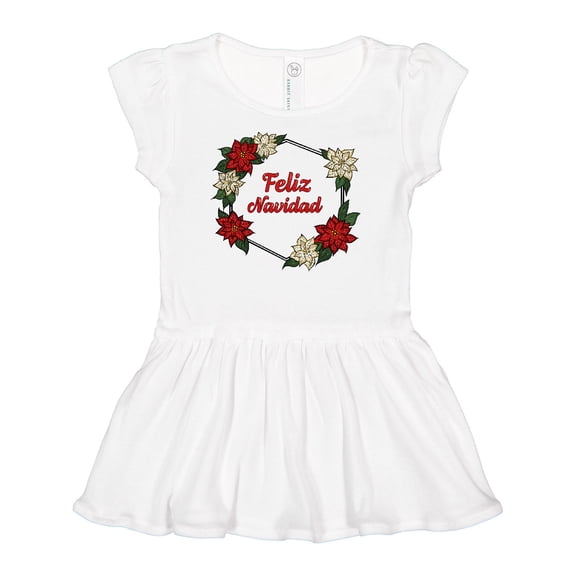 Inktastic Feliz Navidad Poinsettia Girls Baby Dress