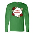 thumbnail image 1 of Inktastic Feliz Navidad Poinsettia Long Sleeve T-Shirt, 1 of 5