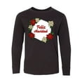 thumbnail image 1 of Inktastic Feliz Navidad Poinsettia Long Sleeve Youth T-Shirt, 1 of 5