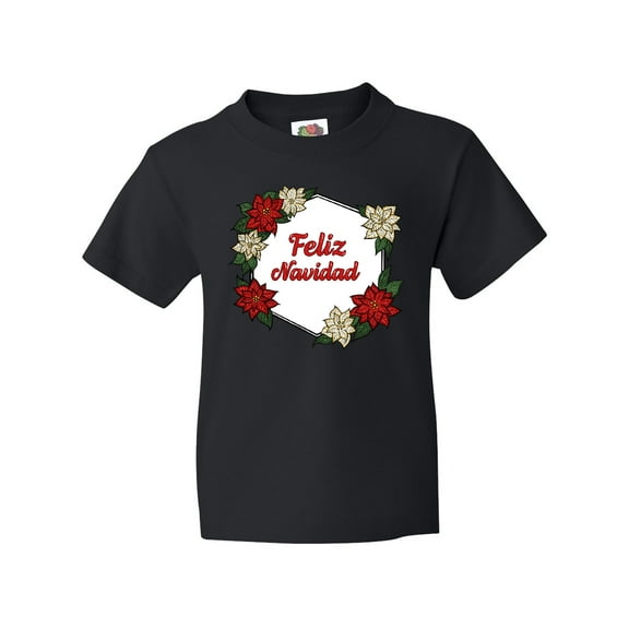 Inktastic Feliz Navidad Poinsettia Youth T-Shirt