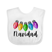 Inktastic Feliz Navidad Rainbow Holiday Lights Boys or Girls Baby Bib
