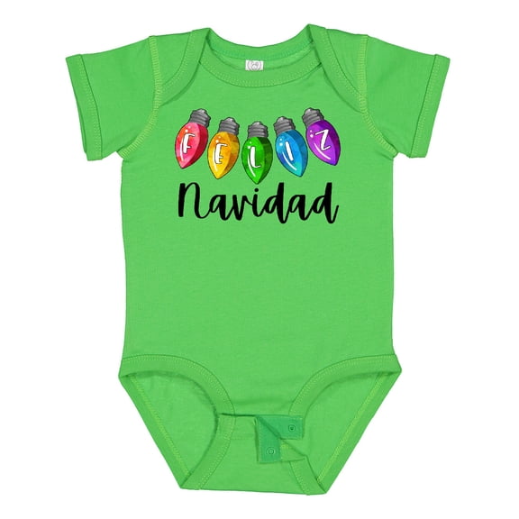 Inktastic Feliz Navidad Rainbow Holiday Lights Boys or Girls Baby Bodysuit
