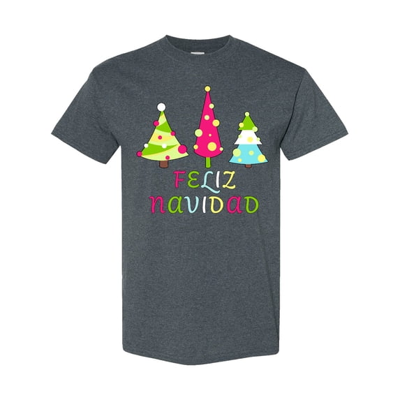Inktastic Feliz Navidad Row of Decorated Trees T-Shirt