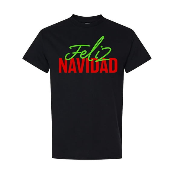 Inktastic Feliz Navidad in Red and Green T-Shirt