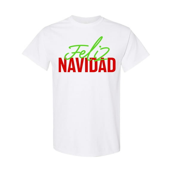 Inktastic Feliz Navidad in Red and Green T-Shirt