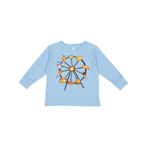 Inktastic Ferris Wheel with Snacks Boys or Girls Long Sleeve Toddler T-Shirt
