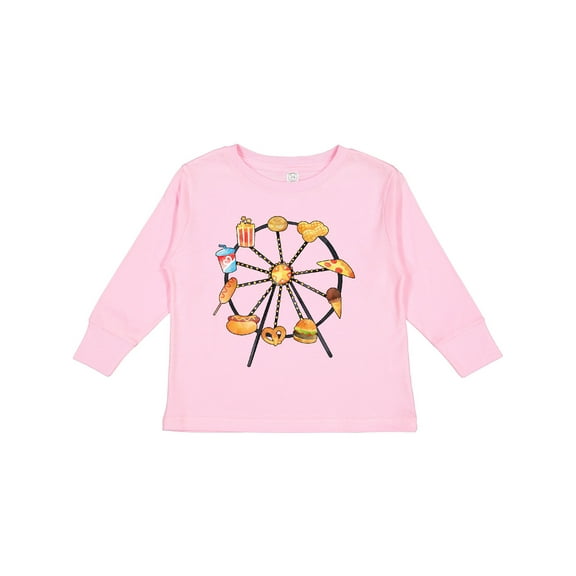 Inktastic Ferris Wheel with Snacks Boys or Girls Long Sleeve Toddler T-Shirt