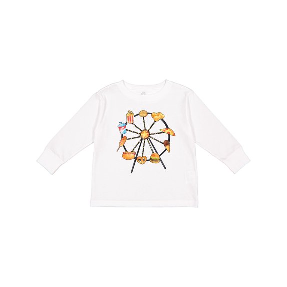 Inktastic Ferris Wheel with Snacks Boys or Girls Long Sleeve Toddler T-Shirt