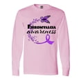 thumbnail image 1 of Inktastic Fibromyalgia Awareness Butterfly Ribbon Long Sleeve T-Shirt, 1 of 5