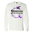 thumbnail image 1 of Inktastic Fibromyalgia Awareness Butterfly Ribbon Long Sleeve T-Shirt, 1 of 5