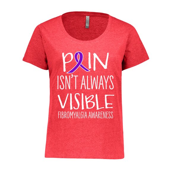 Inktastic Fibromyalgia Awareness Pain Isn't Always Visible Women's Plus Size T-Shirt