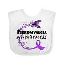 Inktastic Fibromyalgia Awareness butterfly ribbon Boys or Girls Baby Bib