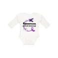thumbnail image 1 of Inktastic Fibromyalgia Awareness butterfly ribbon Boys or Girls Long Sleeve Baby Bodysuit, 1 of 5