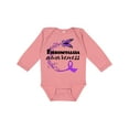 thumbnail image 1 of Inktastic Fibromyalgia Awareness butterfly ribbon Boys or Girls Long Sleeve Baby Bodysuit, 1 of 5