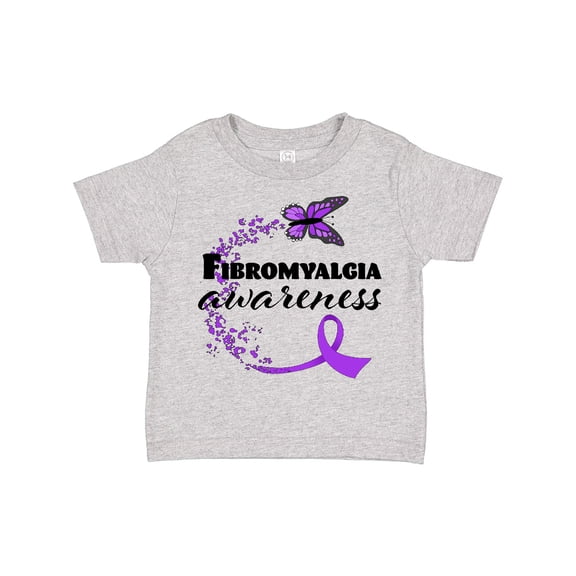 Inktastic Fibromyalgia Awareness butterfly ribbon Boys or Girls Toddler T-Shirt