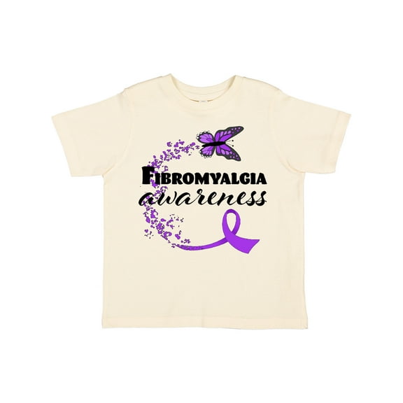 Inktastic Fibromyalgia Awareness butterfly ribbon Boys or Girls Toddler T-Shirt