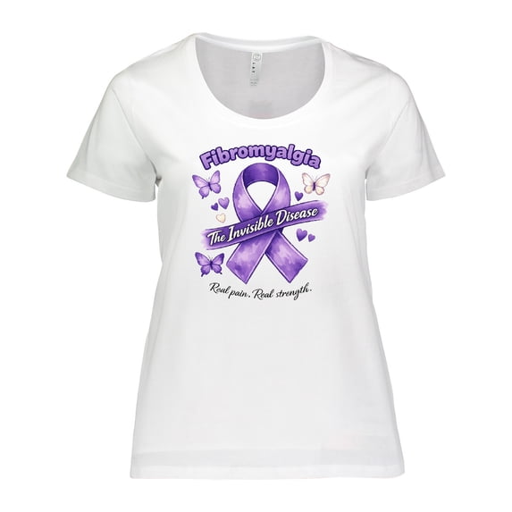 Inktastic Fibromyalgia Invisible Disease Women's Plus Size T-Shirt