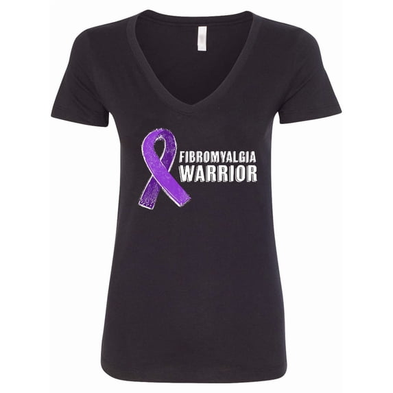 Inktastic Fibromyalgia Warrior Women's V-Neck T-Shirt