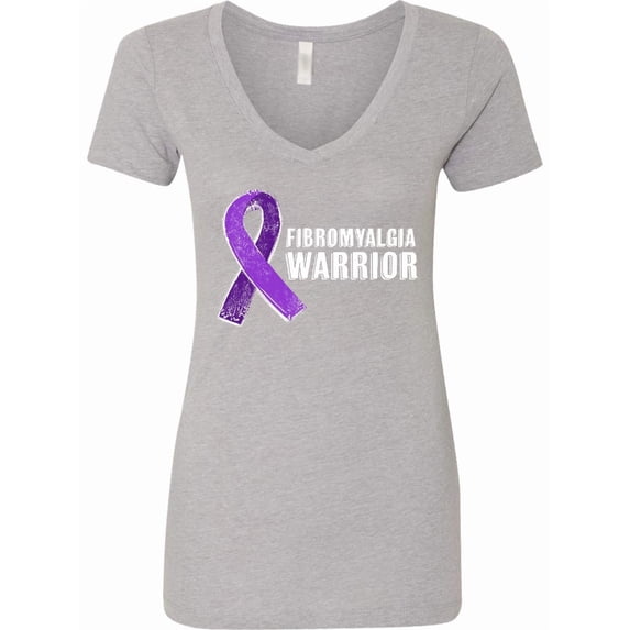 Inktastic Fibromyalgia Warrior Women's V-Neck T-Shirt