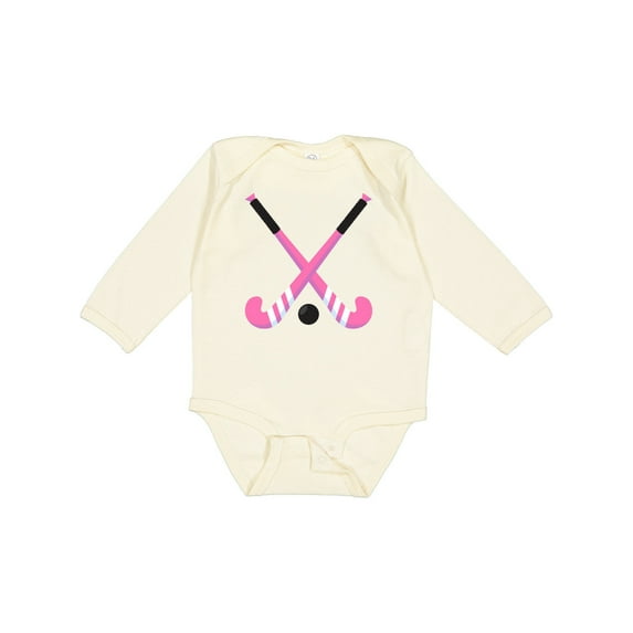 Inktastic Field Hockey Sticks Girls Long Sleeve Baby Bodysuit