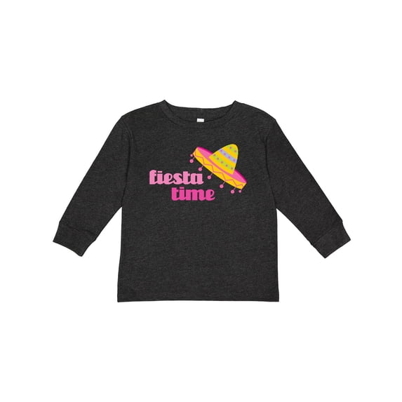Inktastic Fiesta Pink Sombrero Girls Long Sleeve Toddler T-Shirt