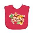 thumbnail image 1 of Inktastic Fiesta with Sombrero Taco Cactus Lime Red Pepper and Guitar in Background Boys or Girls Baby Bib, 1 of 4