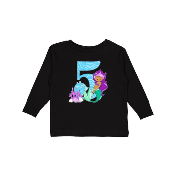 Inktastic Fifth Birthday Mermaid Girls Long Sleeve Toddler T-Shirt
