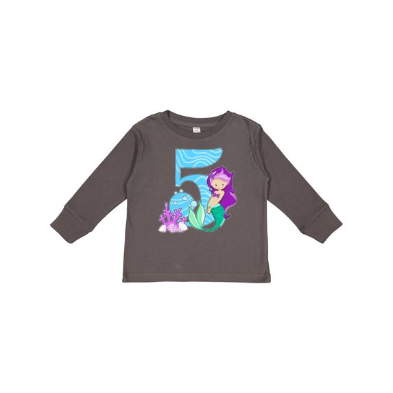 Inktastic Fifth Birthday Mermaid Girls Long Sleeve Toddler T-Shirt