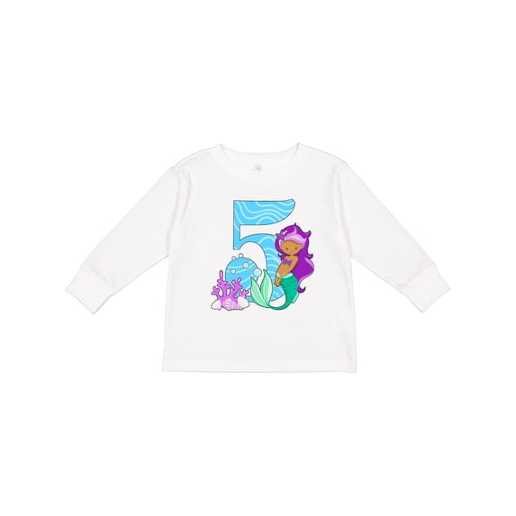 Inktastic Fifth Birthday Mermaid Girls Long Sleeve Toddler T-Shirt