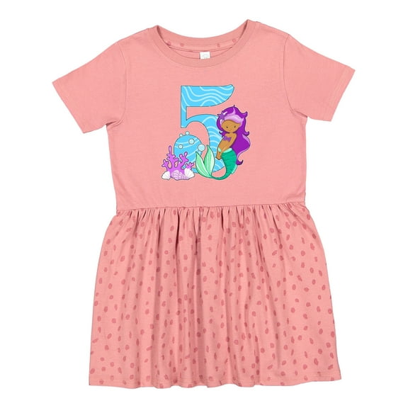 Inktastic Fifth Birthday Mermaid Girls Toddler Dress