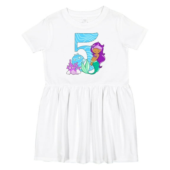 Inktastic Fifth Birthday Mermaid Girls Toddler Dress