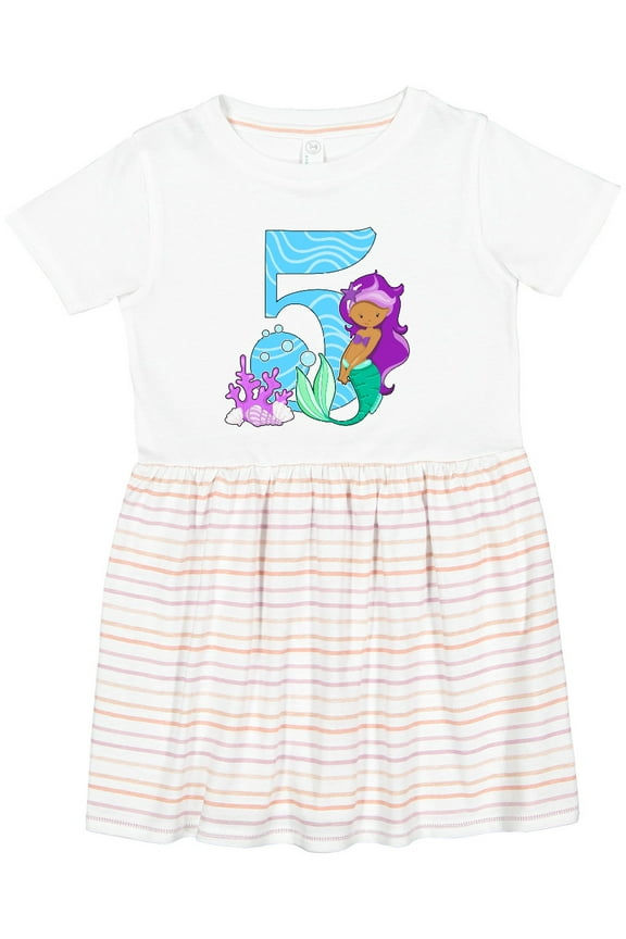 Fifth Birthday Mermaid Girls Toddler Dress