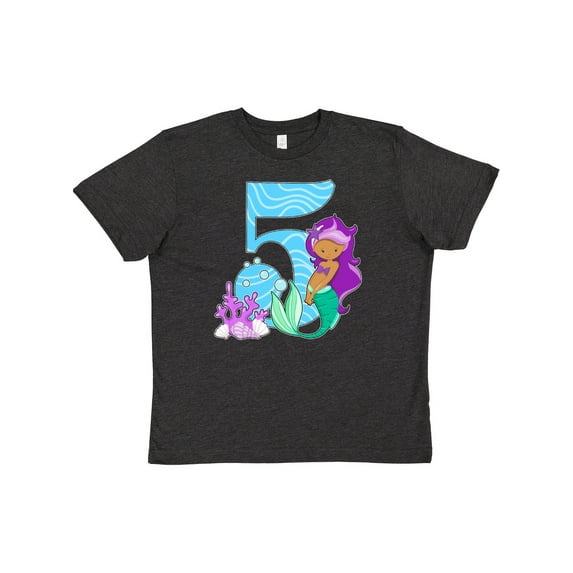 Inktastic Fifth Birthday Mermaid Youth T-Shirt