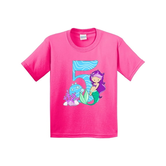 Inktastic Fifth Birthday Mermaid Youth T-Shirt