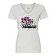 thumbnail image 1 of Inktastic Fifty & Fabulous Women's V-Neck T-Shirt, 1 of 5