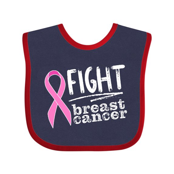 Inktastic Fight Breast Cancer Pink Ribbon Boys or Girls Baby Bib