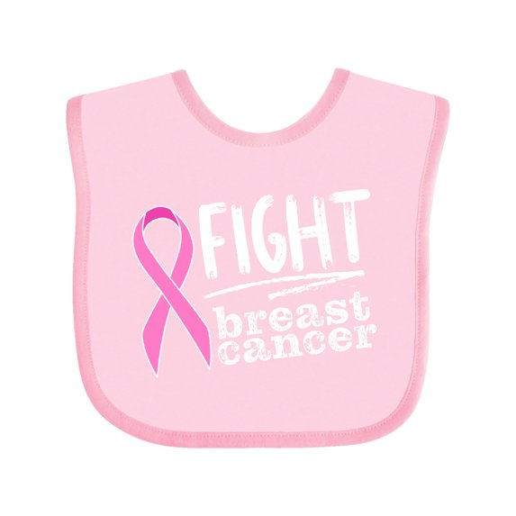 Inktastic Fight Breast Cancer Pink Ribbon Boys or Girls Baby Bib