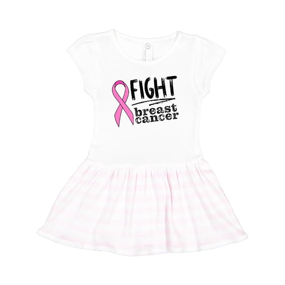 Inktastic Fight Breast Cancer Pink Ribbon Girls Toddler Dress