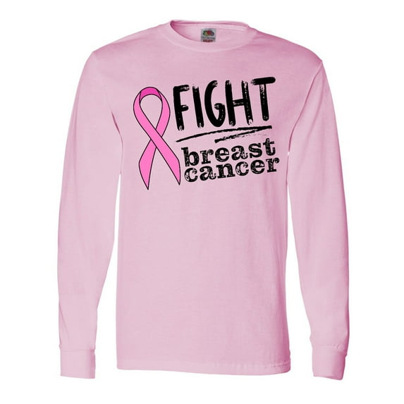 Inktastic Fight Breast Cancer Pink Ribbon Long Sleeve T-Shirt