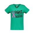 thumbnail image 1 of Inktastic Fight Breast Cancer Pink Ribbon Women's V-Neck T-Shirt, 1 of 5