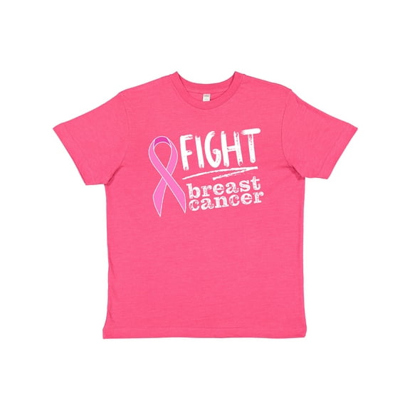 Inktastic Fight Breast Cancer Pink Ribbon Youth T-Shirt
