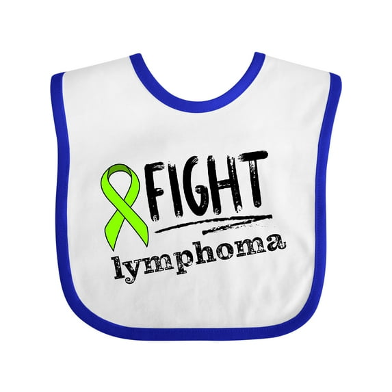 Inktastic Fight Lymphoma Lime Ribbon Boys or Girls Baby Bib