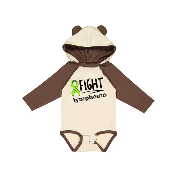 Inktastic Fight Lymphoma Lime Ribbon Boys or Girls Long Sleeve Baby Bodysuit